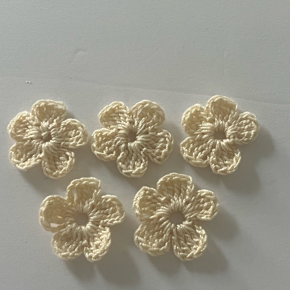 Yellow Crochet Flower Accessories 5pcs set